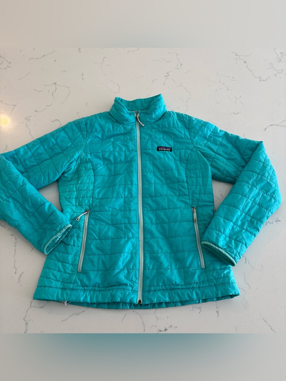 Patagonia Women's Nano Puff Jacket Teal Blue Primaloft Coat Light Weight